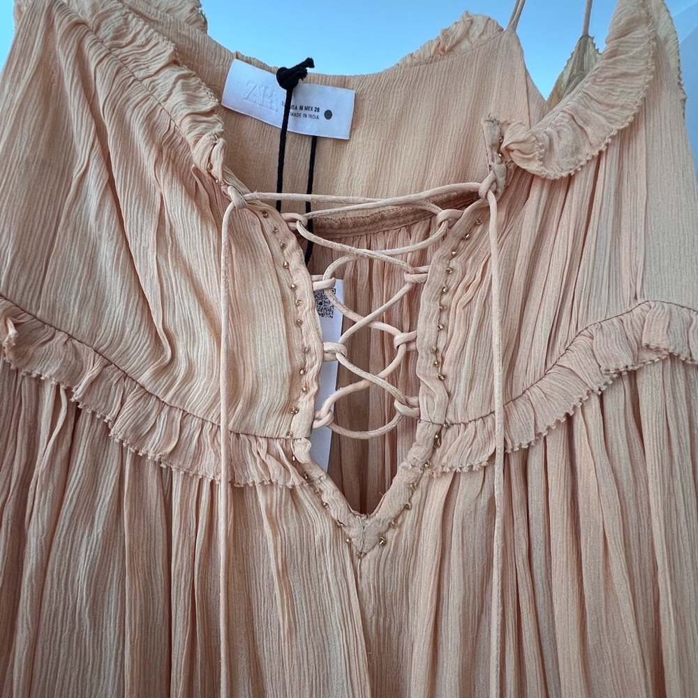 🔥NWT. ZW Collection Asymmetrical Ruffled Dress. Size M - Picture 9 of 16